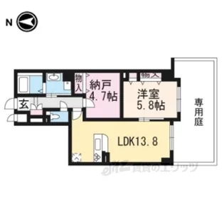ドルフ聖護院【1階】の間取り