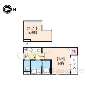 ハーモニーテラス深草僧坊町【1階】の間取り