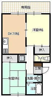 プレジール畑尾【1階】の間取り