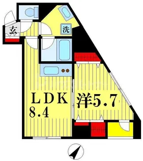 グラントゥルース東向島【8階】の間取り