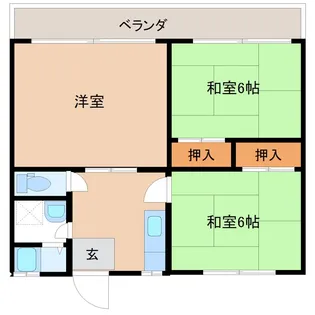 ハイツレインボーII【1階】の間取り