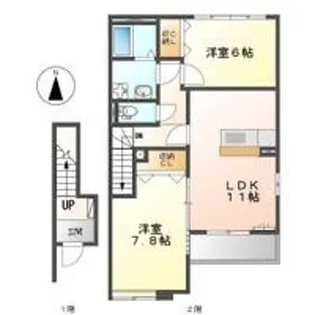 グランパスちくまII【2階】の間取り