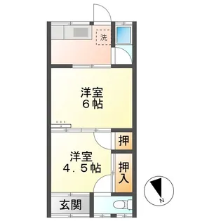 第一戸中ハイツ【1階】の間取り