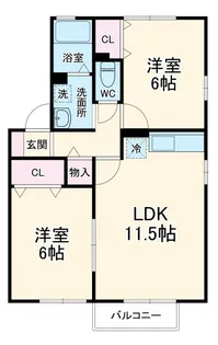 クワトロピーチタウンI【2階】の間取り