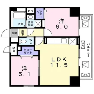 ヴィラ フェリシア 小台橋【8階】の間取り