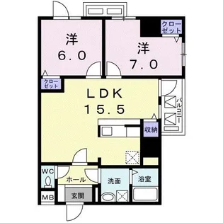 ジャルディーノ 南葛西【8階】の間取り