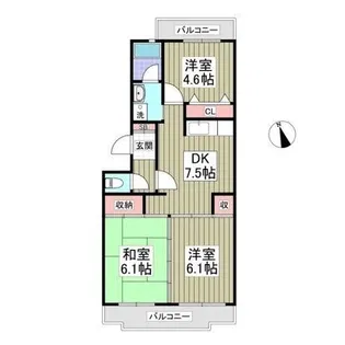 レグルス松戸A棟【2階】の間取り