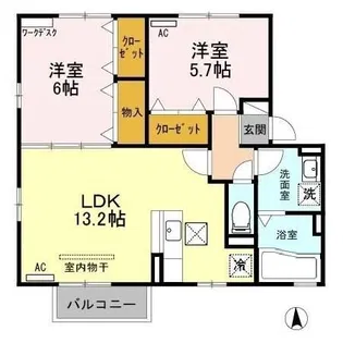 グランルージュ A【1階】の間取り