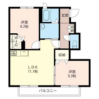 ノルテカーサA【1階】の間取り