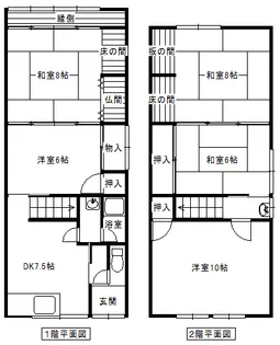 石川県小松市茶屋町【一戸建】の間取り