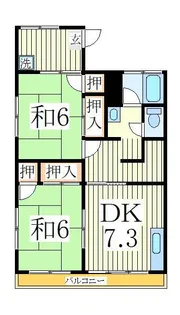八光ハイツ【2階】の間取り