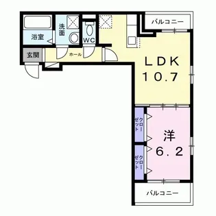 エクラ宝塚【3階】の間取り