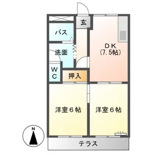 イラワジハイツ【1階】の間取り