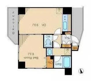 ティーリーフ横浜モデルノ【8階】の間取り