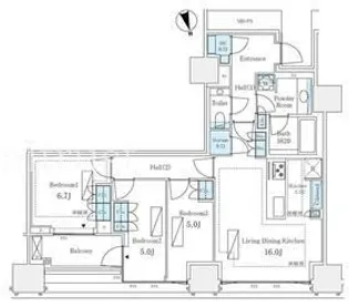 東京都港区三田1【マンション】の間取り