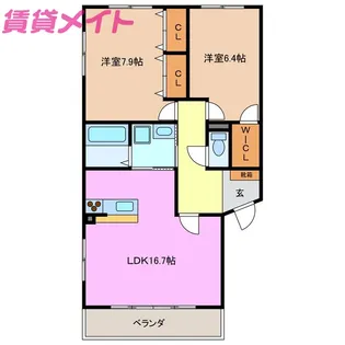 フローリッシュS【1階】の間取り