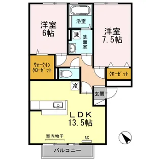 リビングタウン福山東 A棟【3階】の間取り