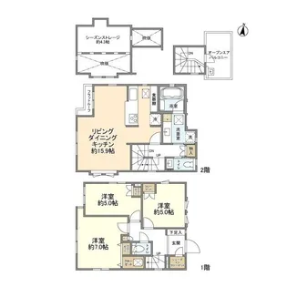 東京都目黒区大岡山1【一戸建】の間取り