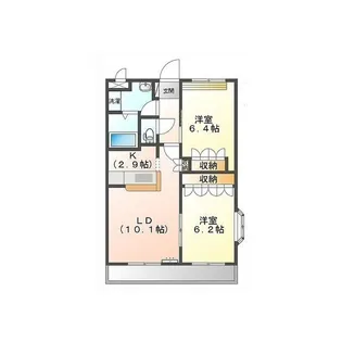 メゾン・ド 美菜里杏 弐番館【2階】の間取り