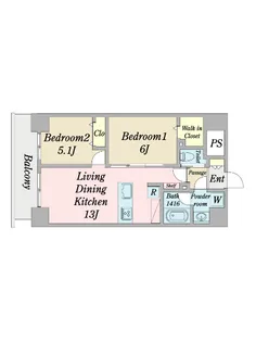 dea del mare【5階】の間取り