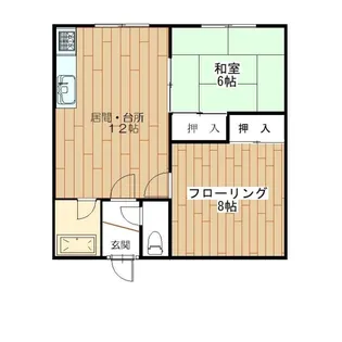 コーポ細谷2LDK【2階】の間取り