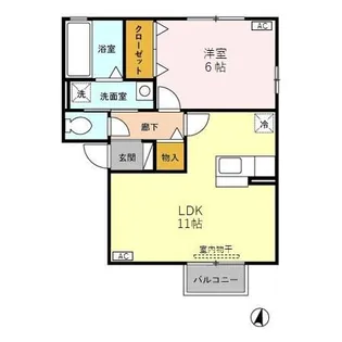 新潟県新潟市西区小新南1【アパート】の間取り