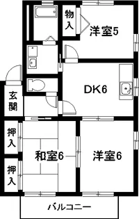 愛知県北名古屋市六ツ師道毛【アパート】の間取り