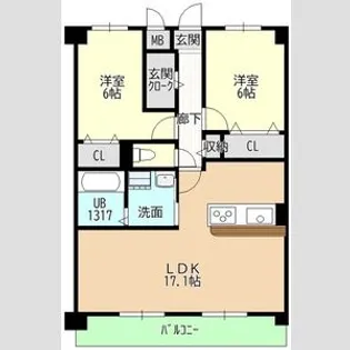 仮称宮ノ腰704マンション【2階】の間取り
