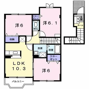 ポート・レーゼ C【2階】の間取り
