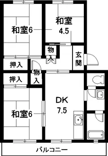 愛知県北名古屋市六ツ師道毛【マンション】の間取り