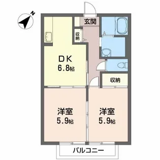 南君ヶ塚パークハウスB【2階】の間取り