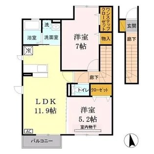 東京都昭島市田中町2【アパート】の間取り