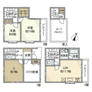 東京都文京区千駄木5【一戸建】の間取り