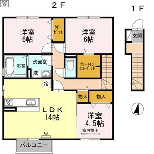 広島県福山市南手城町1【アパート】の間取り