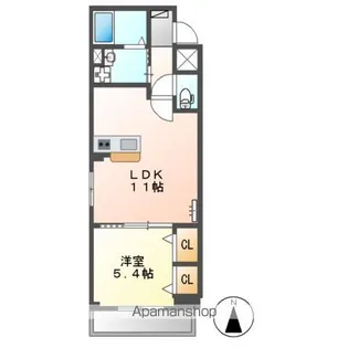 ラ・ベルヴィ【2階】の間取り