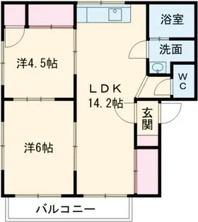 プレジール小林A棟【1階】の間取り