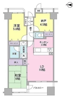 ラフィーネデュオ【8階】の間取り