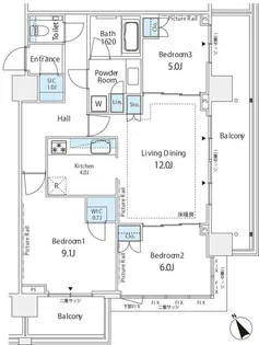 シティタワー新宿【7階】の間取り