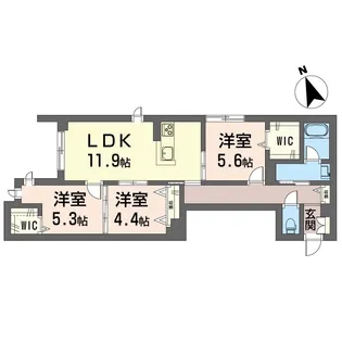 シャンテユーI【1階】の間取り