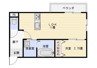 西町75番館【1階】の間取り