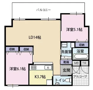 プレミアムコート与儀第二【2階】の間取り