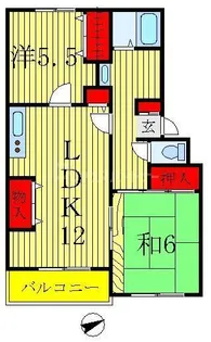 ペアフィールドハウス【3階】の間取り