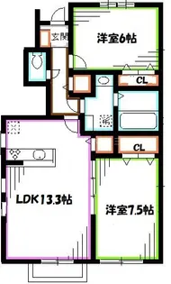 パルフェ武蔵野【1階】の間取り