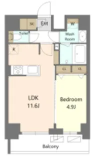 S-RESIDENCE新宿早稲田avelis【7階】の間取り
