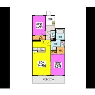 GRAN GRACE久留米南II【1階】の間取り