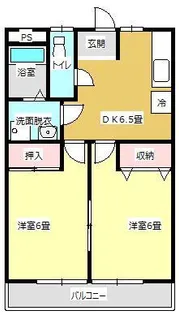 コーポファミール北上A棟【2階】の間取り