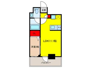 QUALITAS日本橋浜町【8階】の間取り