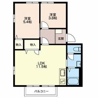 グリーンポケットB【1階】の間取り