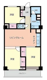 南平台マンション【3階】の間取り
