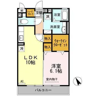 グランブルーII【2階】の間取り